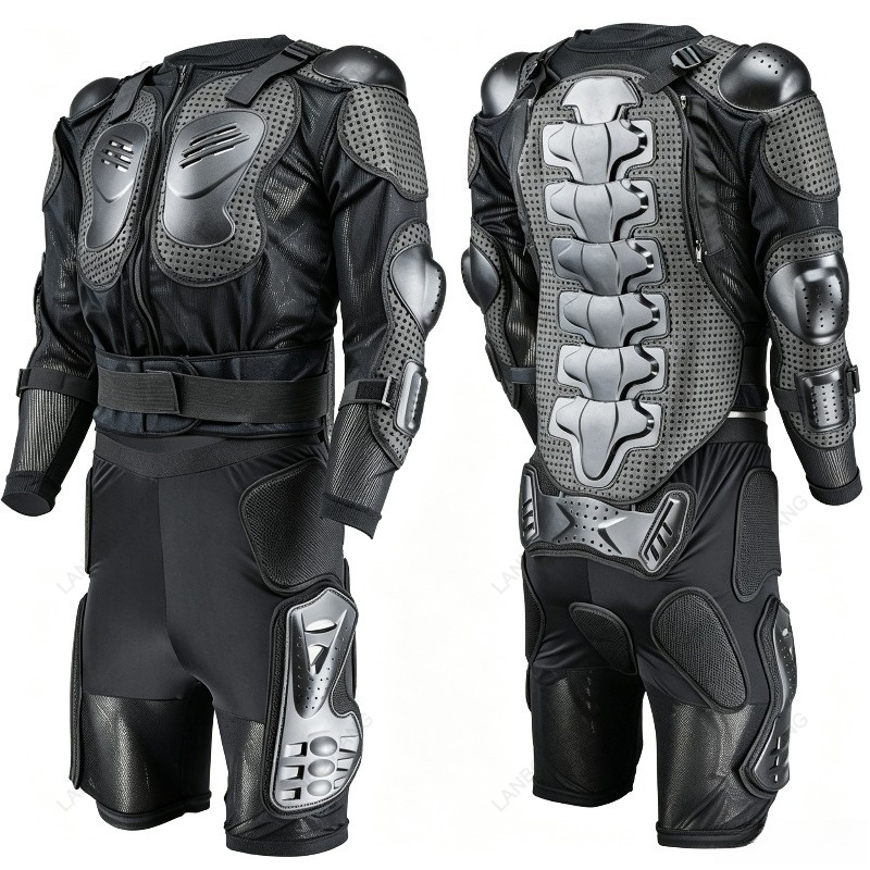 Motorcycle Gear Full Suit - Motorcycle Protective Jacket Pants Set Anti