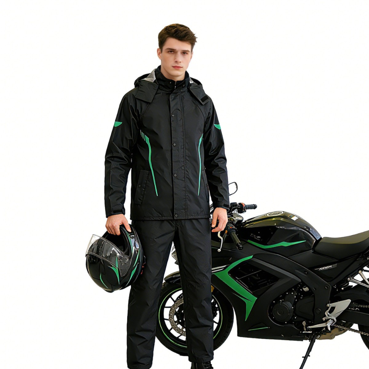 Motorcycle Gear Full Suit - Split Waterproof Rain Suit for Men,