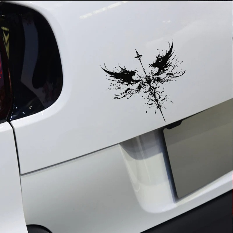 Gear Set Motorcycle - Personalized creative angel wings car decals,