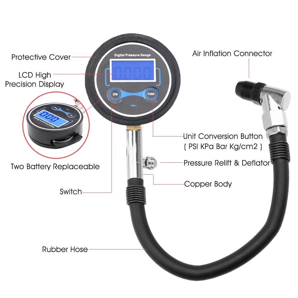 0-200Psi Tire Pressure Gauge M - đánh giá và giá Tyre Pressure Gauge